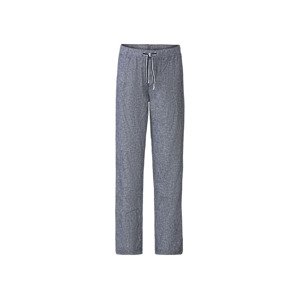 LIVERGY Pánské lněné kalhoty "Straight Fit" (46, šedá/modrá)