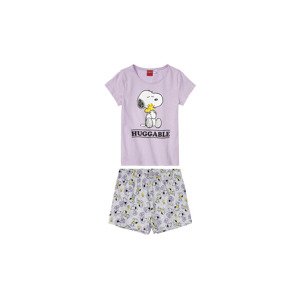 Dívčí pyžamo (122/128, fialová/šedá)