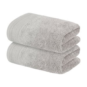 LIVARNO home Froté ručník, 50 x 90 cm, 2 kusy (světle šedá)