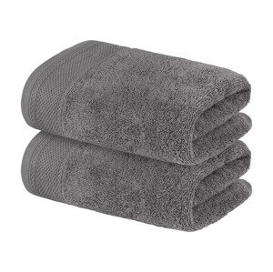 LIVARNO home Froté ručník, 50 x 90 cm, 2 kusy (tmavě šedá)