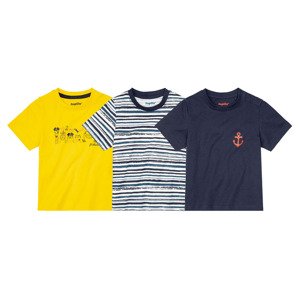 lupilu® Chlapecké triko, 3 kusy (child#male#ne, 98/104, žlutá/modrá)