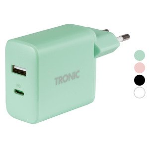 TRONIC Duální USB nabíječka, 30 W, USB-C PD, US