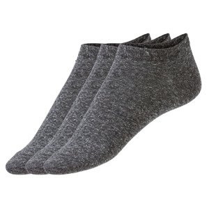 LIVERGY Pánské lněné nízké ponožky, 3 páry (43/46, antracitová)