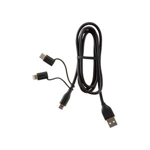 TRONIC Nabíjecí a datový kabel 3 v 1, USB-A na  (černá)
