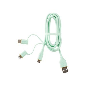 TRONIC Nabíjecí a datový kabel 3 v 1, USB-A na  (mátově zelená)