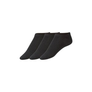 esmara Dámské lněné nízké ponožky, 3 páry (35/38, černá)