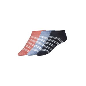esmara Dámské lněné nízké ponožky, 3 páry (35/38, světle růžová / bílá)