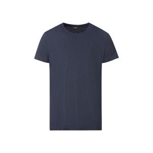 LIVERGY Pánské lněné triko (M (48/50), navy modrá)
