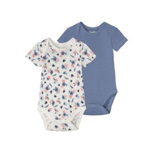 lupilu® Dívčí body s krátkými rukávy BIO, 2 kusy (baby/infant#female#ne, 62/68, modrá/bílá)