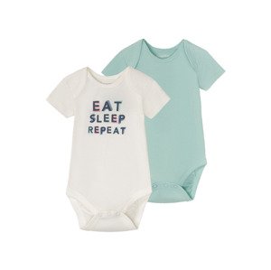 lupilu® Dívčí body s krátkými rukávy BIO, 2 kusy (baby/infant#female#ne, 74/80, bílá/mintová)