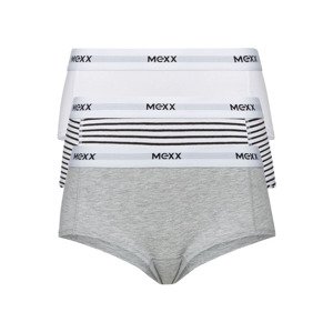 MEXX Dámské kalhotky, 3 kusy (M, pruhy bílé / šedé)