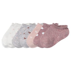 lupilu® Dívčí ponožky s BIO bavlnou, 7 párů (19/22, bílá/růžová/šedá)