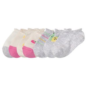 lupilu Dívčí ponožky s BIO bavlnou, 7 párů (19/22, šedá/bílá/žlutá/růžová)
