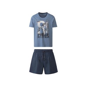 LIVERGY® Pánské pyžamo s BIO bavlnou (adult#male#ne#pants, S (44/46), navy modrá / modrá)
