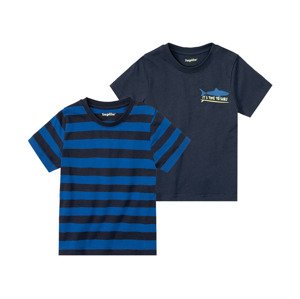 lupilu® Chlapecké triko, 2 kusy (110/116, navy modrá / modrá)