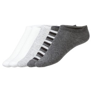 LIVERGY Pánské nízké ponožky, 5 párů (39/42, bílá/šedá/černá)