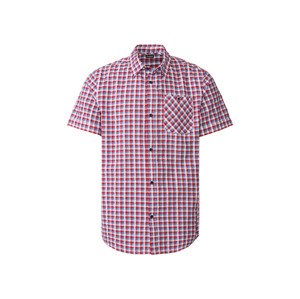 LIVERGY Pánská volnočasová košile (M (39/40), červená/bílá)