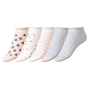 esmara Dámské nízké ponožky, 5 párů (35/38, růžová/bílá/šedá)