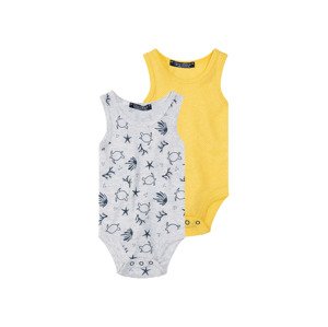 lupilu® Chlapecké body Bio, 2 kusy (62-68, žlutá/šedá)