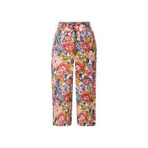esmara® Dámské lněné culotte kalhoty 3/4 délka (adult#female#ne, 38, květiny)