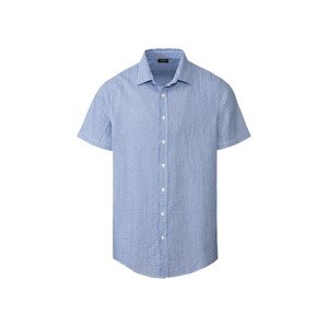 LIVERGY Pánská volnočasová košile "Modern Fit" (L (41/42), modrá/bílá)