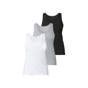 esmara® Dámské tílko XXL, 3 kusy (adult#female#ne, 3XL(56/58), černá/zelená/bílá)