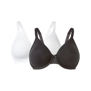 esmara® Dámská podprsenka XXL, 2 kusy (ne#bra, 90D, černá/bílá)