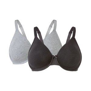 esmara Dámská podprsenka XXL, 2 kusy (85D, černá/šedá)