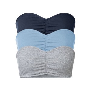 esmara Dámská bandeau podprsenka, 3 kusy (S (36/38), námořnická modrá / šedá / modrá)