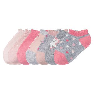 lupilu Dívčí ponožky s BIO bavlnou, 7 párů  (19/22, šedá/růžová/bílá)