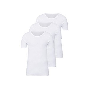 LIVERGY Pánské spodní triko, 3 kusy (5/M, bílá / kulatý výstřih)