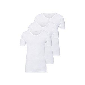 LIVERGY Pánské spodní triko, 3 kusy (5/M, bílá, V-výstřih)