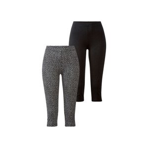 esmara® Dámské capri legíny, 2 kusy (XS (32/34), vzor/černá)