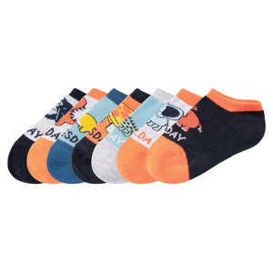 lupilu Chlapecké nízké ponožky s BIO bavlnou, 7 (19/22, námořnická modrá / šedá / oranžová)