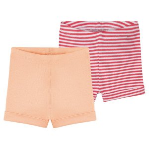 lupilu® Dívčí šortky s BIO bavlnou, 2 kusy (50/56, růžová/oranžová)