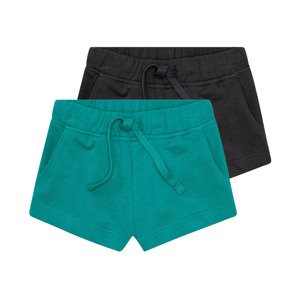 lupilu® Dívčí šortky, 2 kusy (child#female#ne, 134/140, zelená/černá)