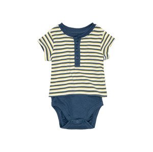 lupilu® Chlapecké body s trikem s BIO bavlnou (baby/infant#male#ne, 50/56, žlutá pruhy)