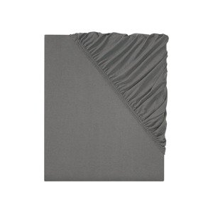 LIVARNO home Žerzejové napínací prostěradlo, 90-100 x (tmavě šedá)