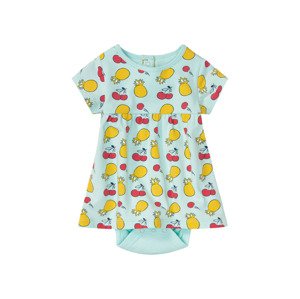 lupilu® Dívčí šatové body s BIO bavlnou (baby/infant#female#ne, 74/80, modrá vzorovaná)