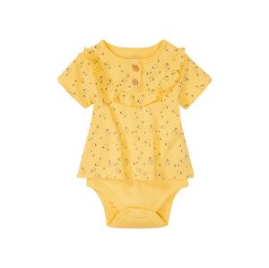 lupilu® Dívčí šatové body s BIO bavlnou (baby/infant#female#ne, 74/80, žlutá vzorovaná)