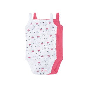 lupilu® Dívčí body BIO, 2 kusy (baby/infant#female#ne, 86/92, růžová/bílá)