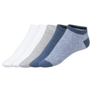 LIVERGY Pánské nízké ponožky s BIO balnou, 5 pár (39/42, bílá/šedá/modrá)
