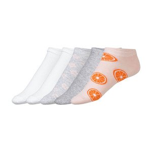 esmara Dámské nízké ponožky BIO, 5 párů (35/38, světle růžová / bílá / šedá)