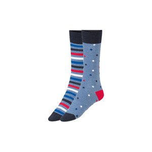 LIVERGY Pánské ponožky, 2 páry (39/42, modrá)