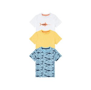 lupilu Chlapecké triko, 3 kusy (98/104, vzor/bílá/žlutá)