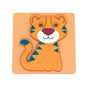 Playtive Dřevěná motorická hra Safari (dřevěné puzzle tygr)
