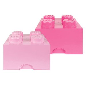 Lego Úložný box stohovatelný 2 x 4 knoflíky, 2 kusy (světle fialová / zářivě fialová)