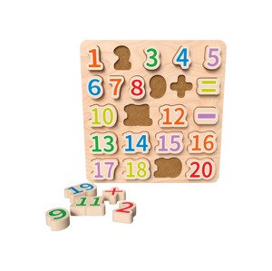 Playtive Dřevěné puzzle (dřevěné puzzle s počítáním)