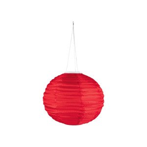 LIVARNO home LED solární lampion, Ø 22 cm (červená/kulaté)
