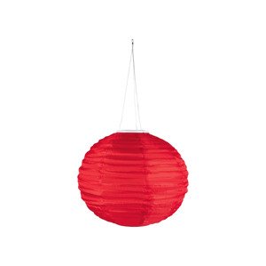 LIVARNO home LED solární lampion, Ø 22 cm (červená/kulaté)